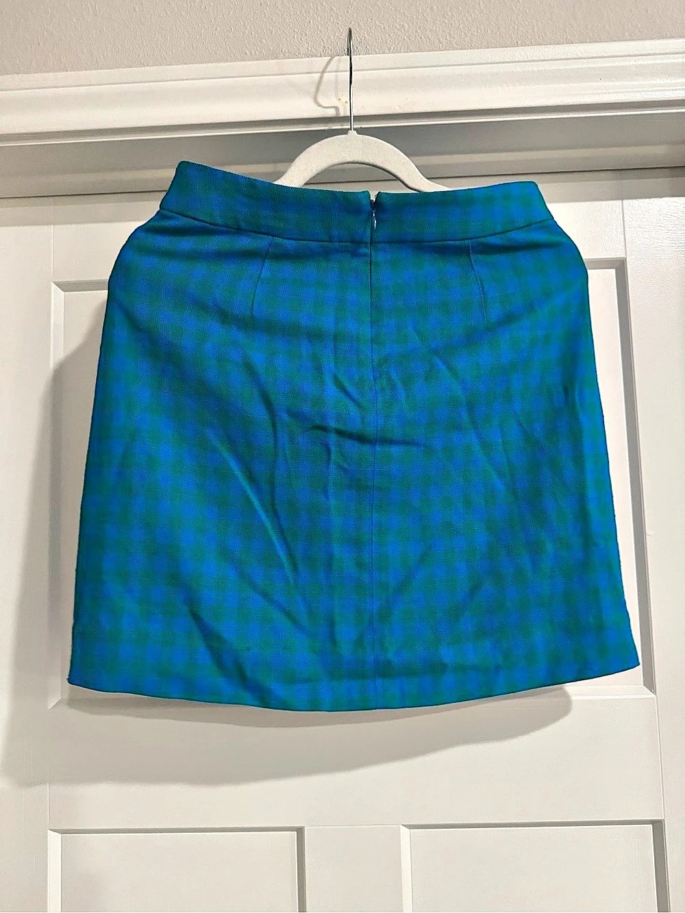 J. Crew Plaid Mini Skirt in Blue & Green Like New